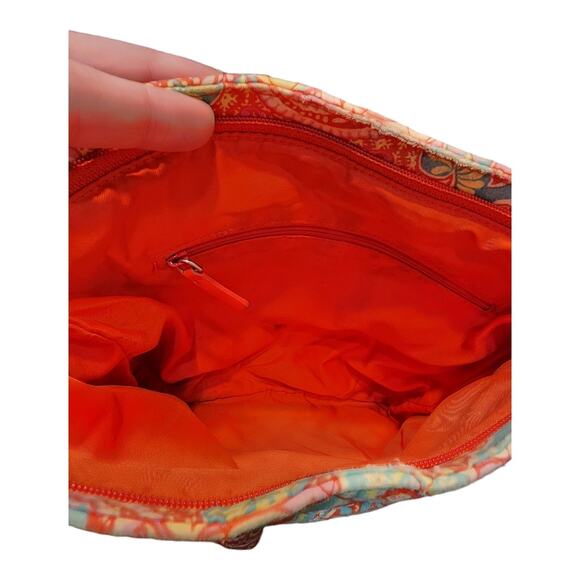 Vera Bradley Triple Zip Hipster Purse Bag, Paisley in Paradise, Red Pink Blue - Picture 5 of 8